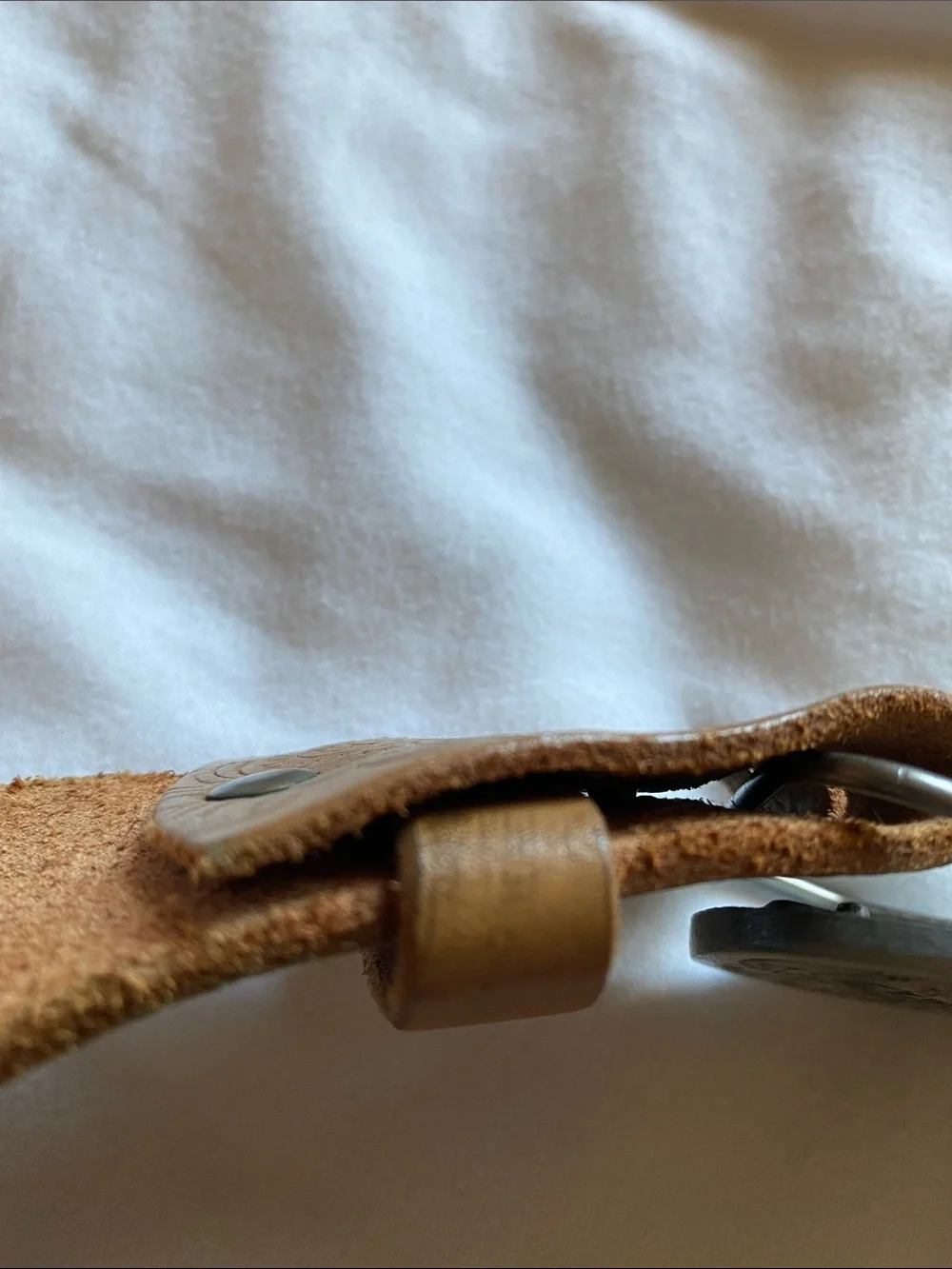 Genuine Leather Floral Embossed Belt with Removable Rooster Belt Buckle